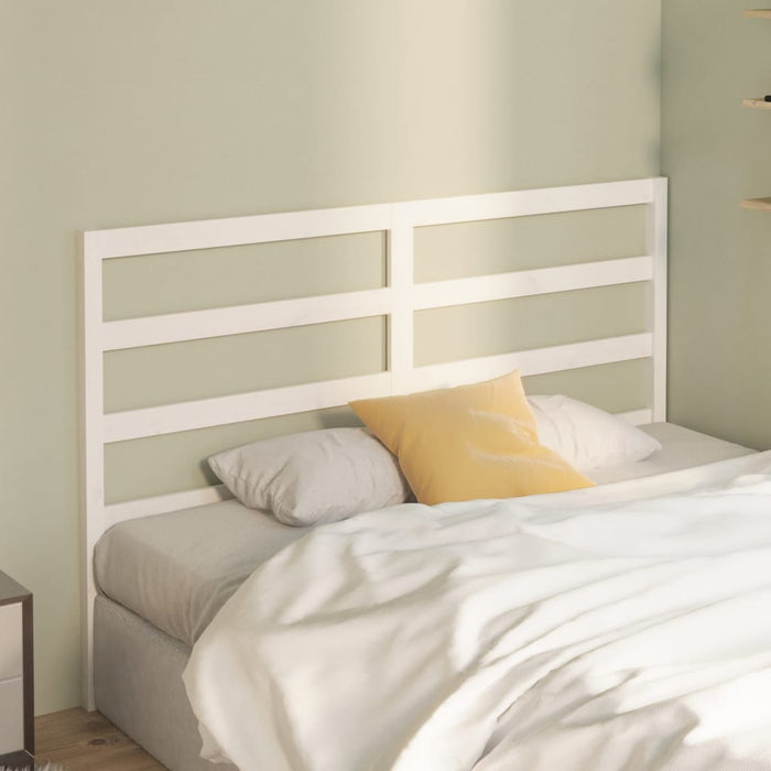 Bed Headboard White 126x4x100 cm Solid Wood Pine