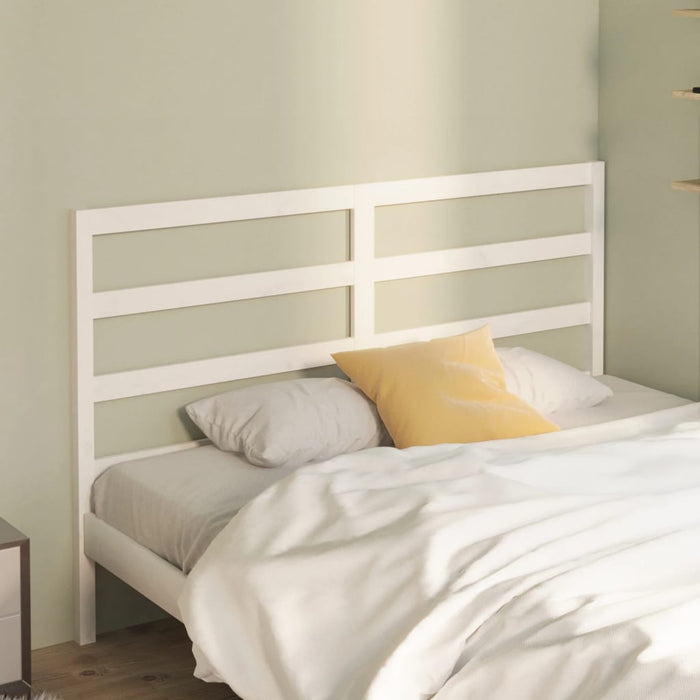 Bed Headboard White 126x4x100 cm Solid Wood Pine