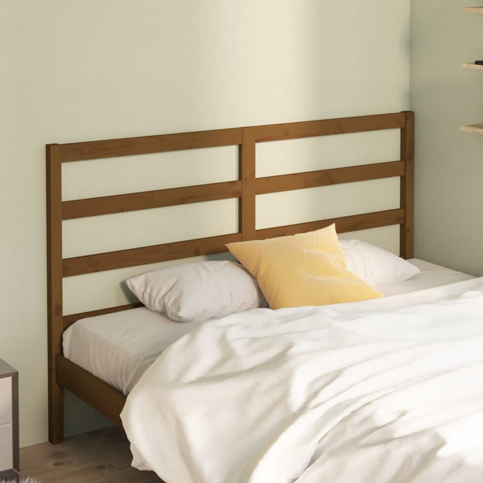 Bed Headboard Honey Brown 146x4x100 cm Solid Wood Pine