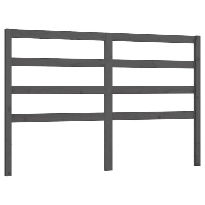 Bed Headboard Grey 156x4x100 cm Solid Wood Pine