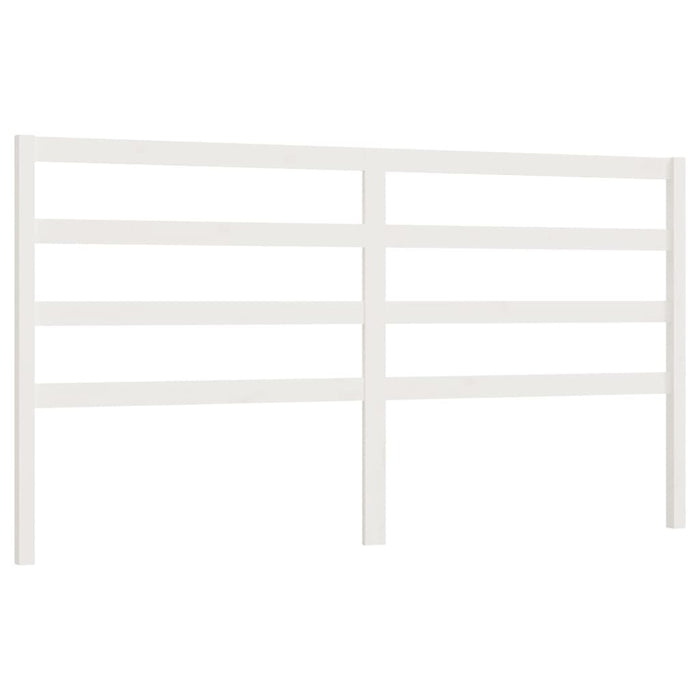 Bed Headboard White 206x4x100 cm Solid Wood Pine