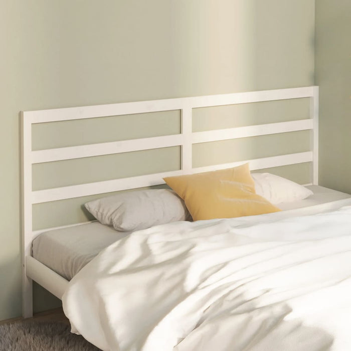 Bed Headboard White 206x4x100 cm Solid Wood Pine