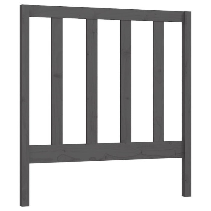 Bed Headboard Grey 81x4x100 cm Solid Wood Pine