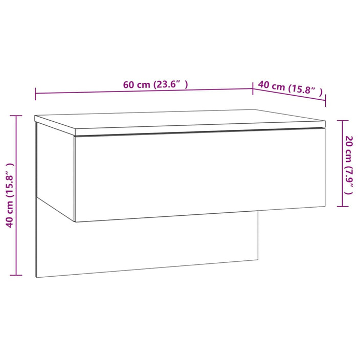 Wall-mounted Bedside Cabinets 2 pcs Sonoma Oak