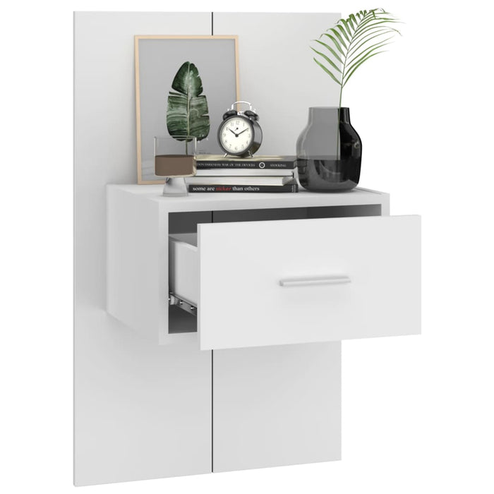 Wall-mounted Bedside Cabinet High Gloss White