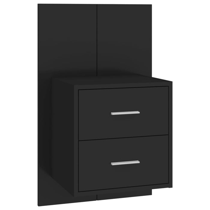 Wall-mounted Bedside Cabinet Black