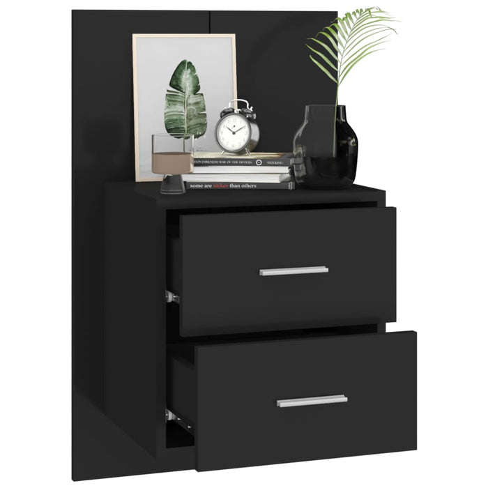 Wall-mounted Bedside Cabinet Black