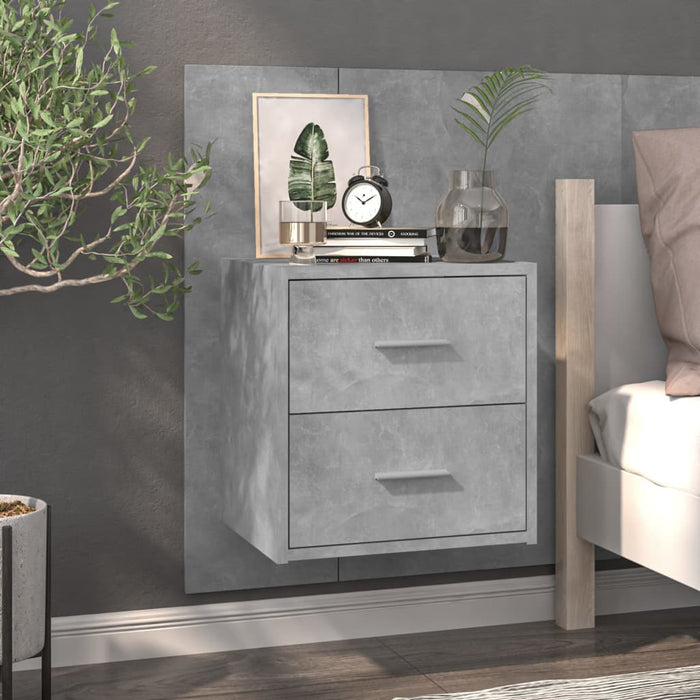 Wall-mounted Bedside Cabinet Concrete Grey