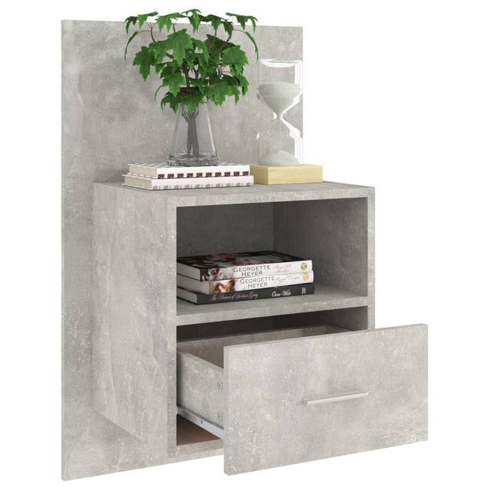 Wall-mounted Bedside Cabinet Concrete Grey