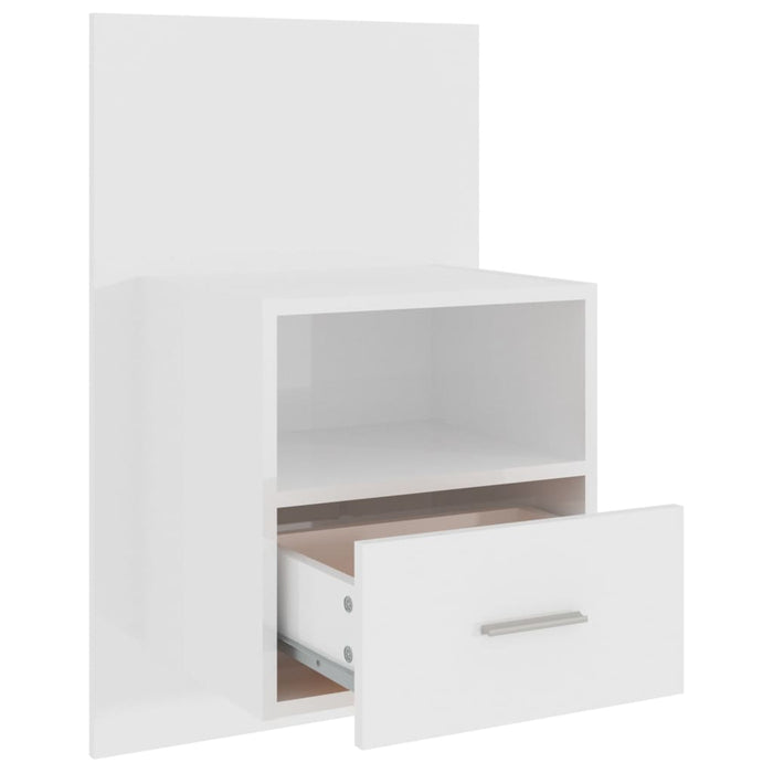 Wall-mounted Bedside Cabinet High Gloss White