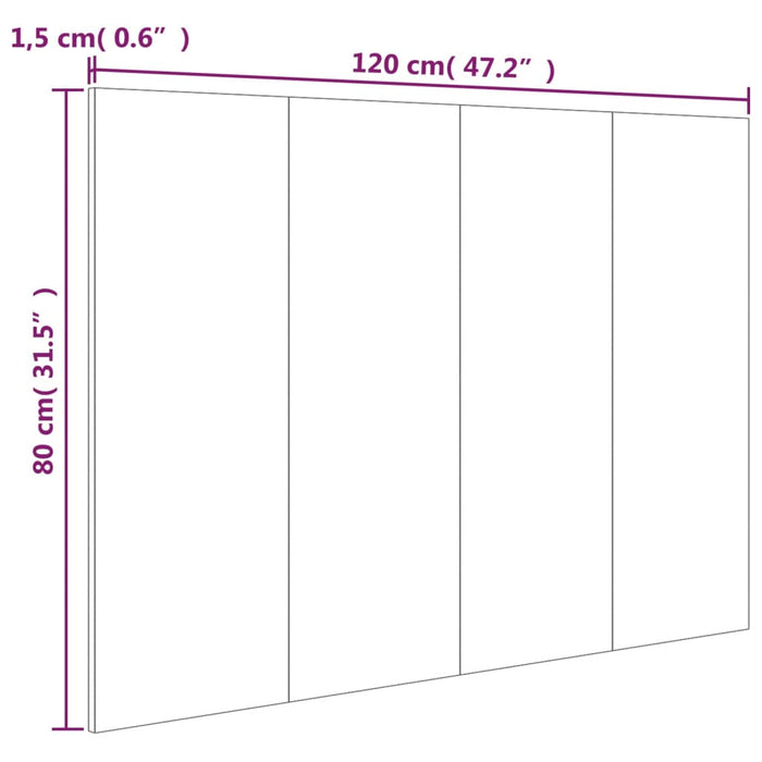 Табла за легло дъб сонома 120x1,5x80 см инженерно дърво