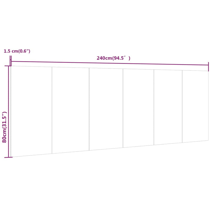 Wall Headboard White 240x1.5x80 cm Engineered Wood