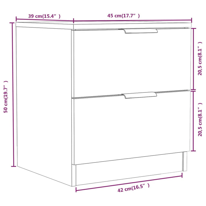 Bedside Cabinets 2 pcs Sonoma Oak Engineered Wood