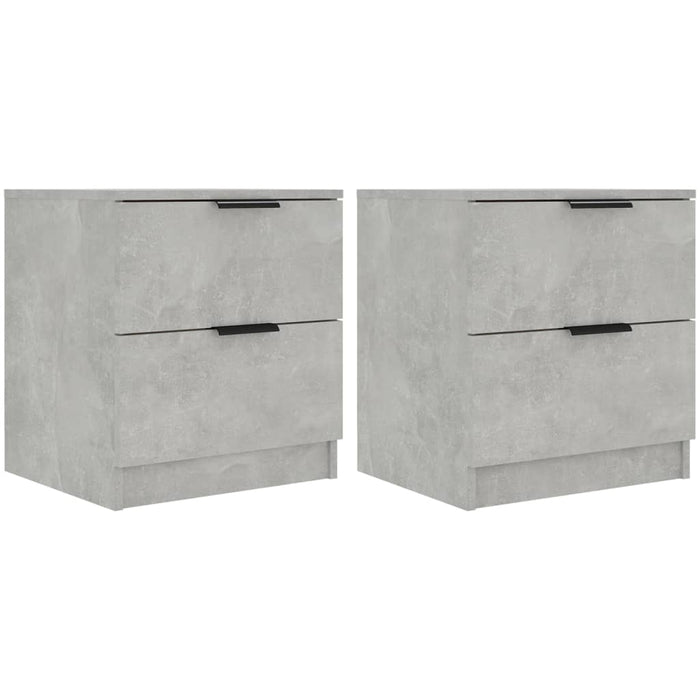 Bedside Cabinets 2 pcs Concrete Grey Engineered Wood