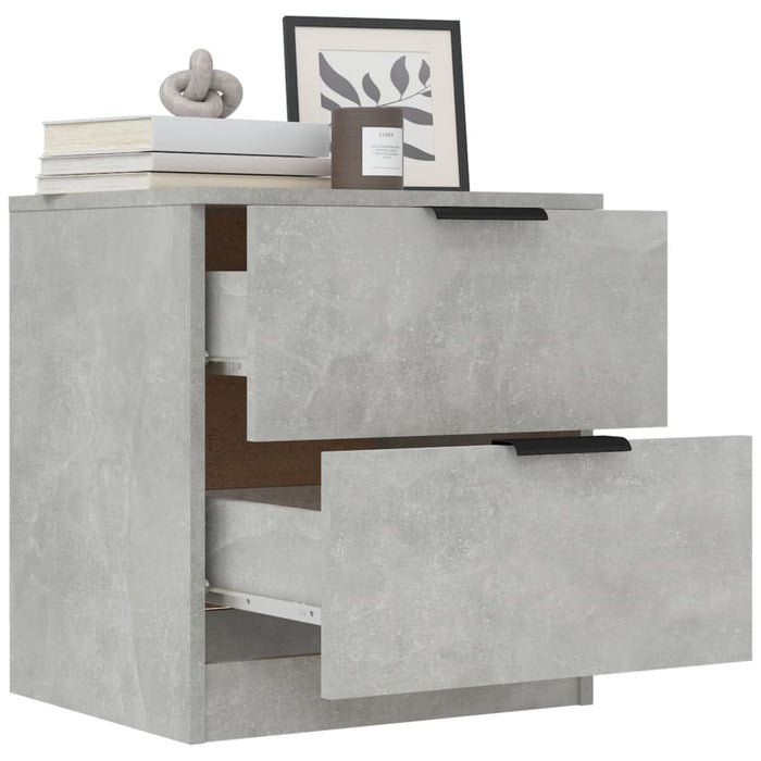 Bedside Cabinets 2 pcs Concrete Grey Engineered Wood