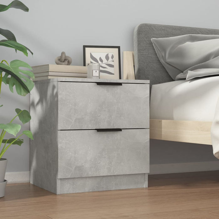 Bedside Cabinets 2 pcs Concrete Grey Engineered Wood