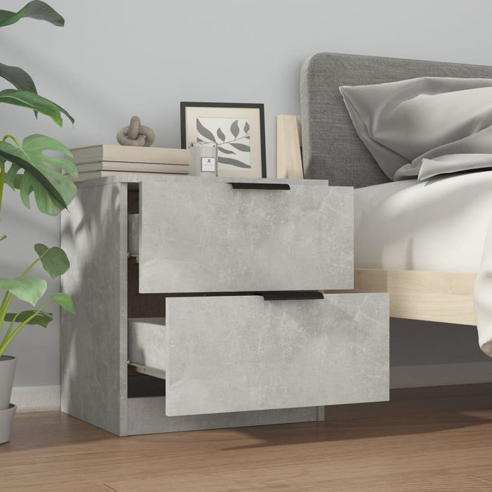 Bedside Cabinets 2 pcs Concrete Grey Engineered Wood