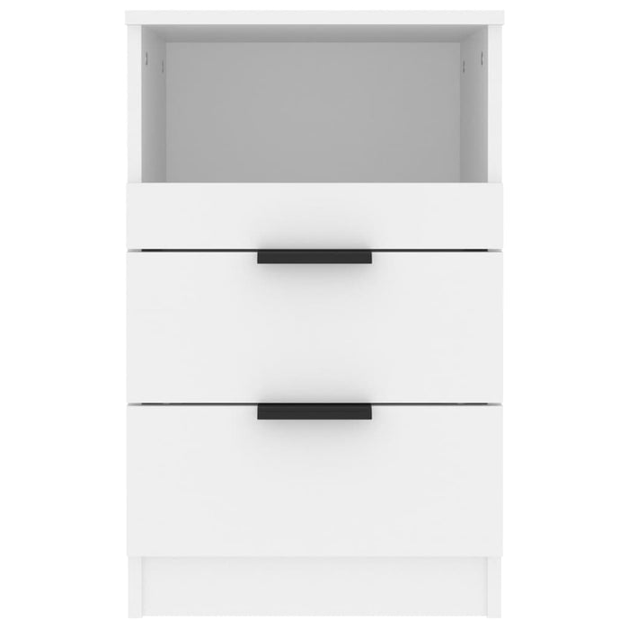 Bedside Cabinet White Engineered Wood