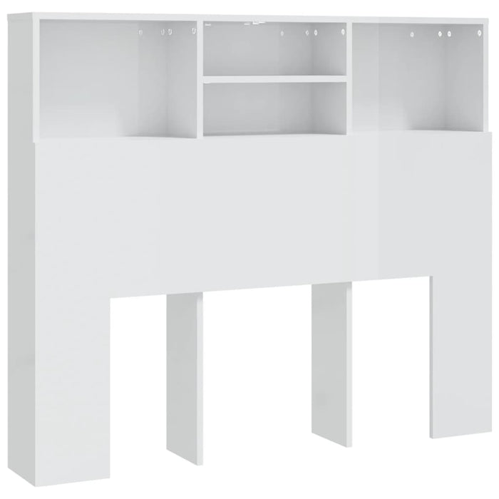 Headboard Cabinet High Gloss White 120x19x103.5 cm