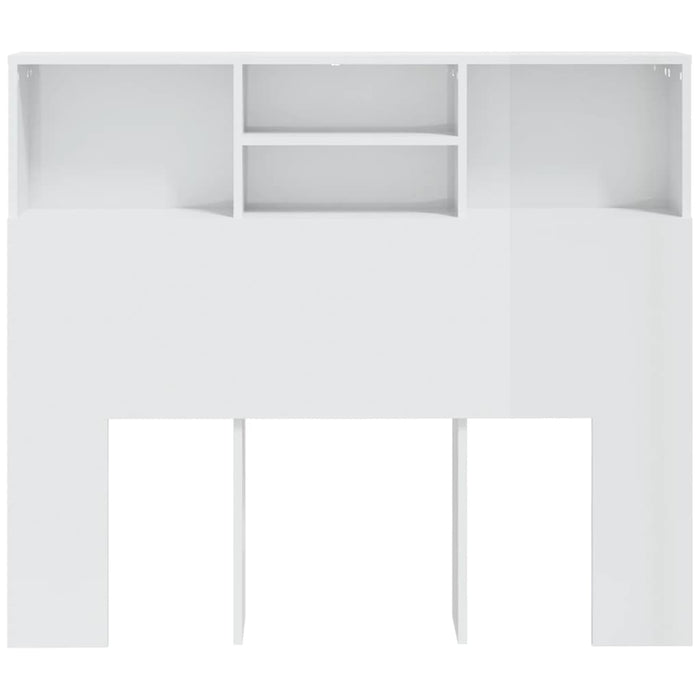 Headboard Cabinet High Gloss White 120x19x103.5 cm