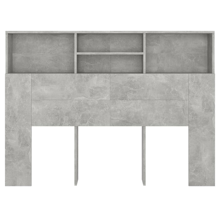 Headboard Cabinet Concrete Grey 140x19x103.5 cm