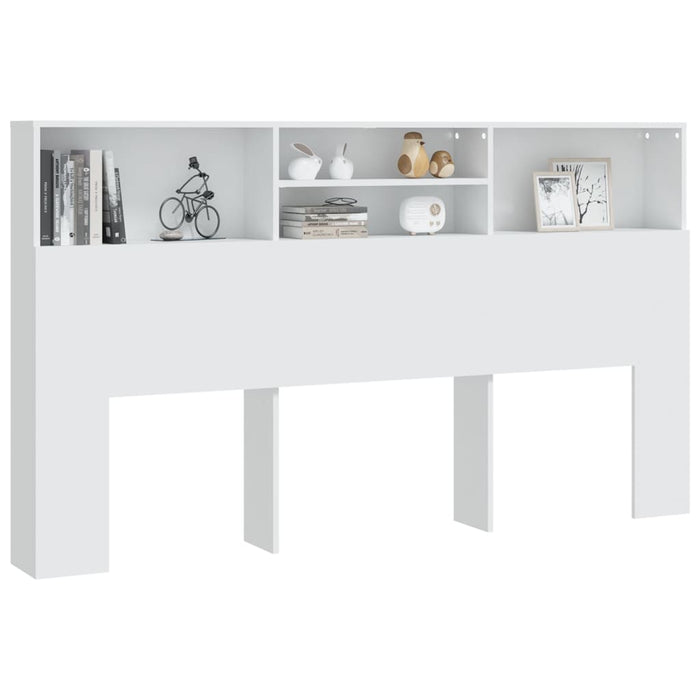 Headboard Cabinet White 180x19x103.5 cm