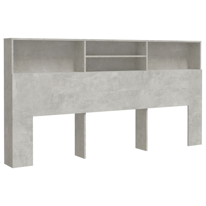 Headboard Cabinet Concrete Grey 200x19x103.5 cm