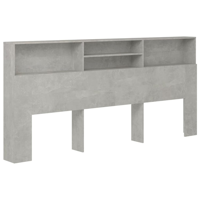 Headboard Cabinet Concrete Grey 220x19x103.5 cm