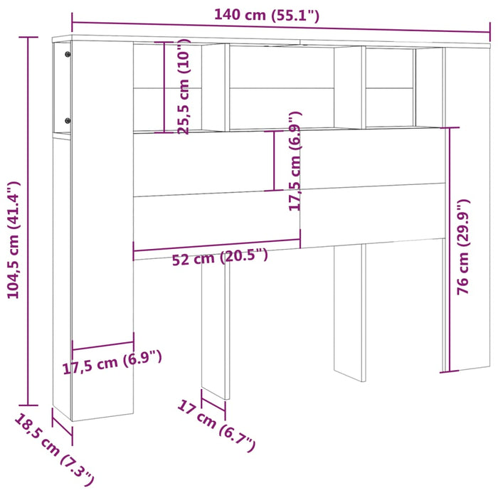 Шкаф-изголовье Белый 140x18.5x104.5 см