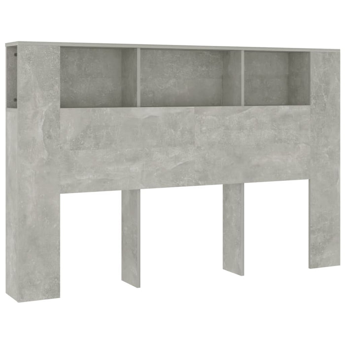 Headboard Cabinet Concrete Grey 160x18.5x104.5 cm