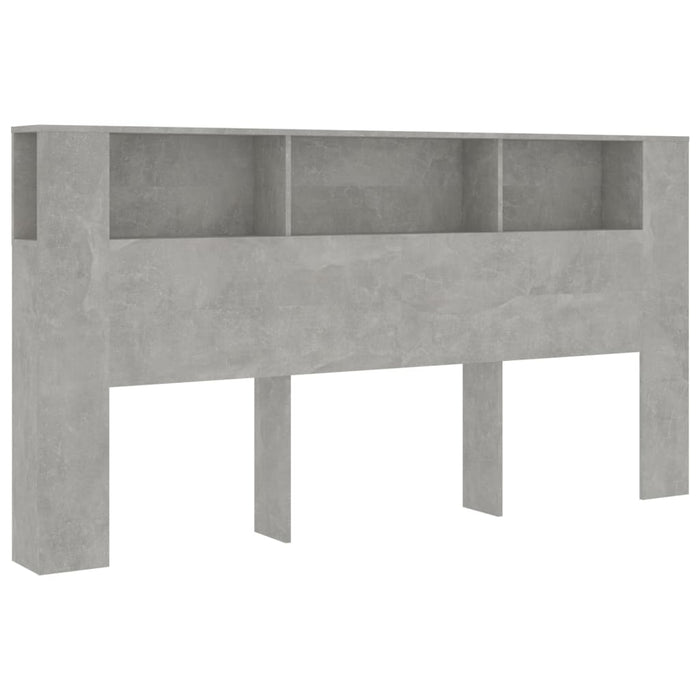 Headboard Cabinet Concrete Grey 200x18.5x104.5 cm