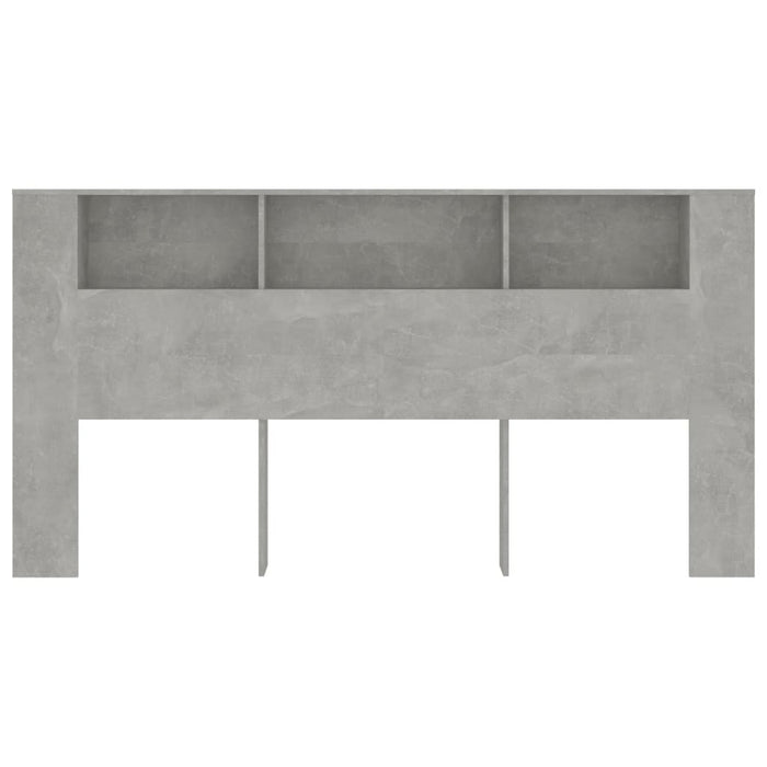 Headboard Cabinet Concrete Grey 200x18.5x104.5 cm