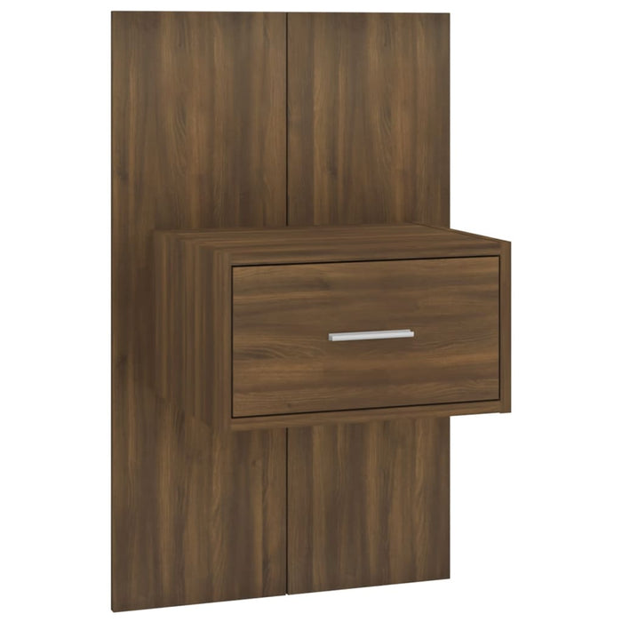 Wall-mounted Bedside Cabinet Brown Oak