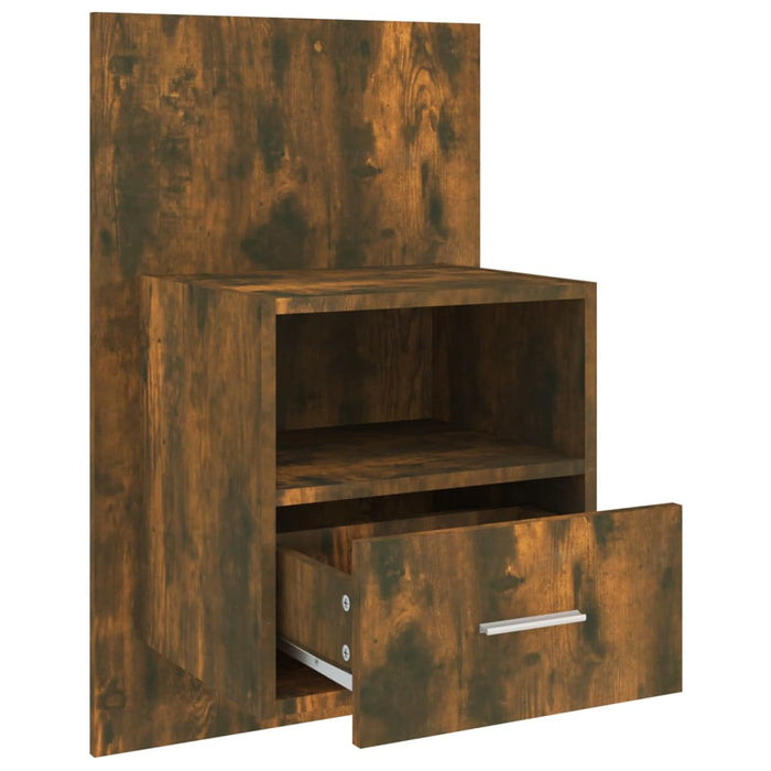 Wall-mounted Bedside Cabinet Smoked Oak