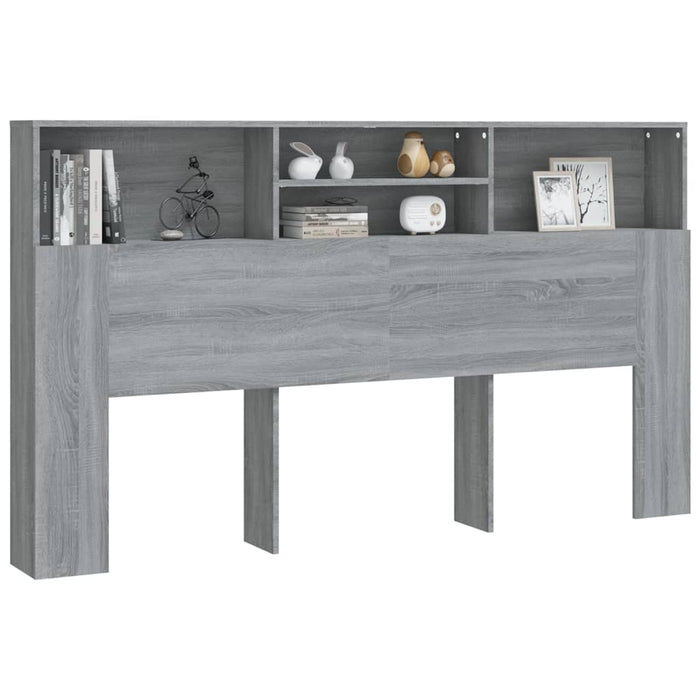 Headboard Cabinet Grey Sonoma 180x19x103.5 cm