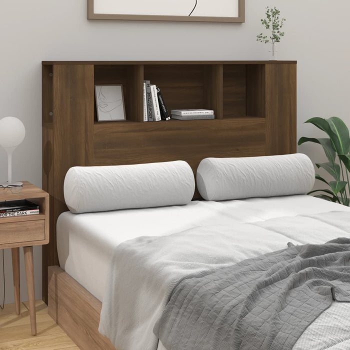 Headboard Cabinet Brown Oak 120x18.5x102.5 cm