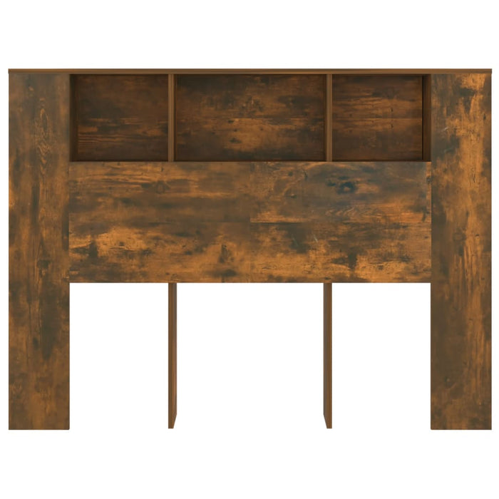 Headboard Cabinet Smoked Oak 140x18.5x104.5 cm