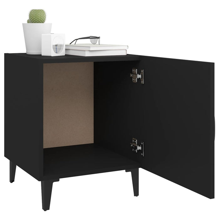 Bedside Cabinets 2 pcs Black Engineered Wood