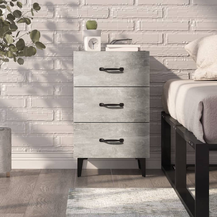 Bedside Cabinet Concrete Grey 40x40x66 cm Engineered Wood