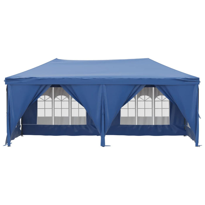 Folding Party Tent with Sidewalls Blue 3x6 m