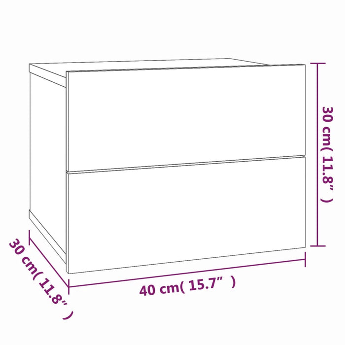 Noptiera 2 buc Stejar afumat 40x30x30 cm Lemn derivat