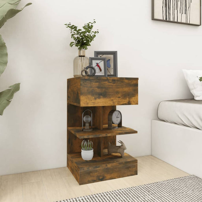 Bedside Cabinets 2 pcs Smoked Oak 40x35x65 cm Engineered Wood