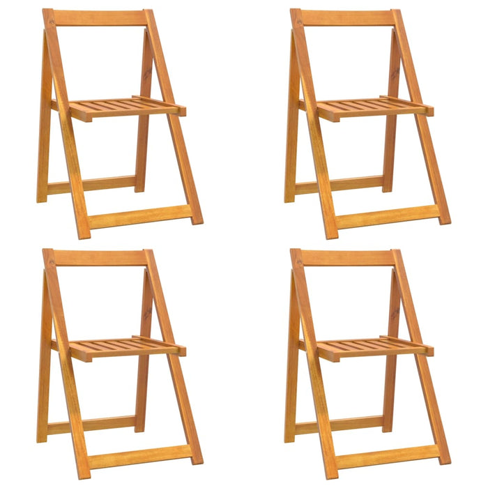 Folding Garden Chairs 4 pcs Solid Wood Acacia