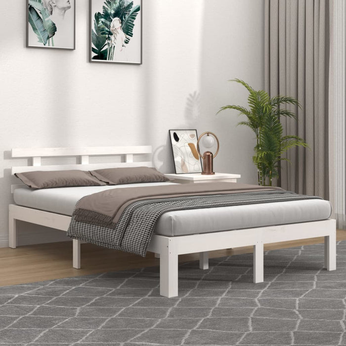 Bed Frame without Mattress White 135x190cm Double