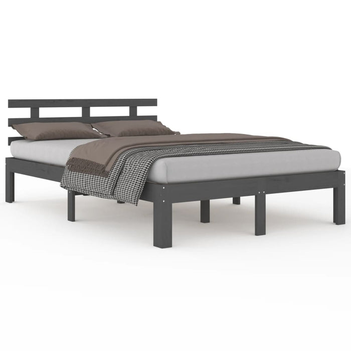 Bed Frame without Mattress Grey 135x190cm Double