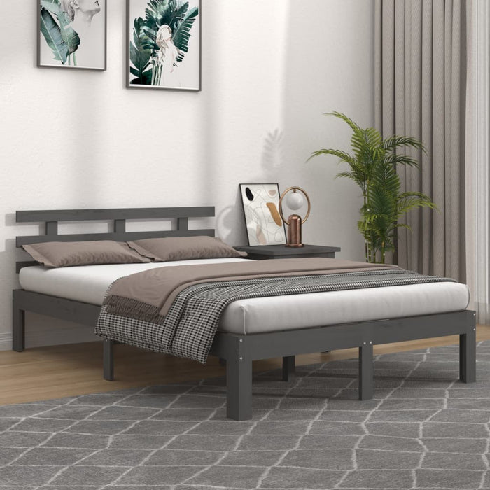 Bed Frame without Mattress Grey 135x190cm Double