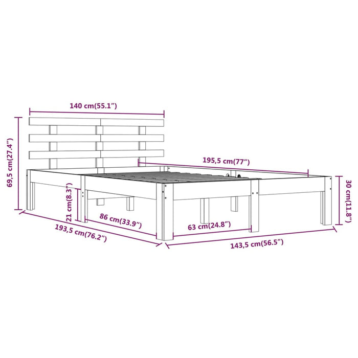 Bed Frame without Mattress 140x190cm