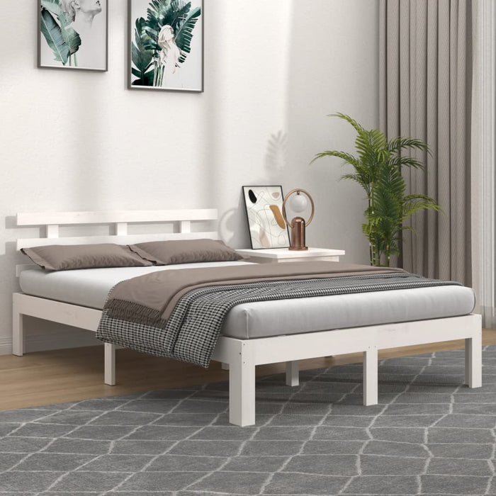 Bed Frame without Mattress White 140x190cm