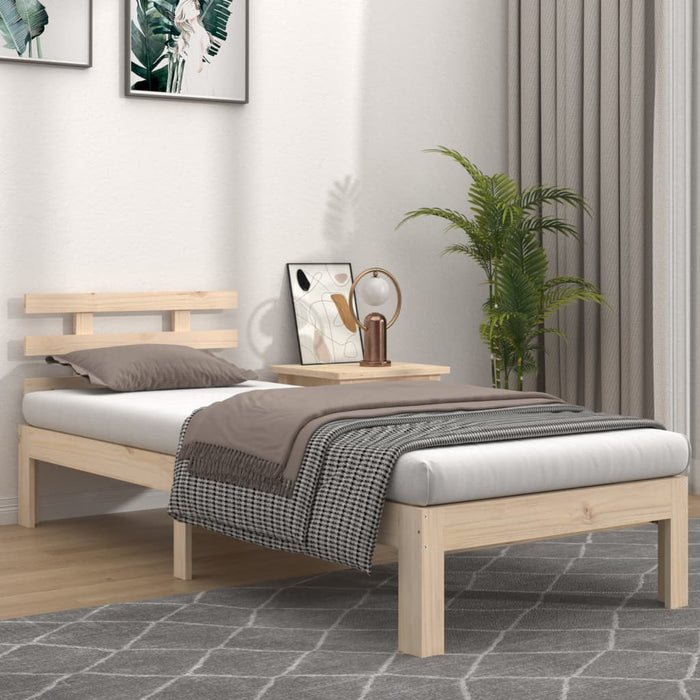 Bed Frame without Mattress Solid Wood 90x200 cm