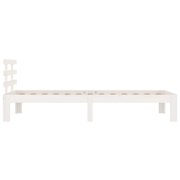 Bed Frame without Mattress White Solid Wood 90x200 cm